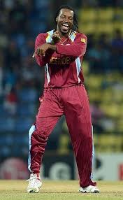 Chris Gayle celebrating a century in ICC Champions Trophy